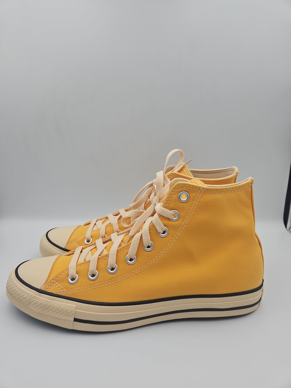 Converse High-Top Canvas Sneakers in Mustard Yellow